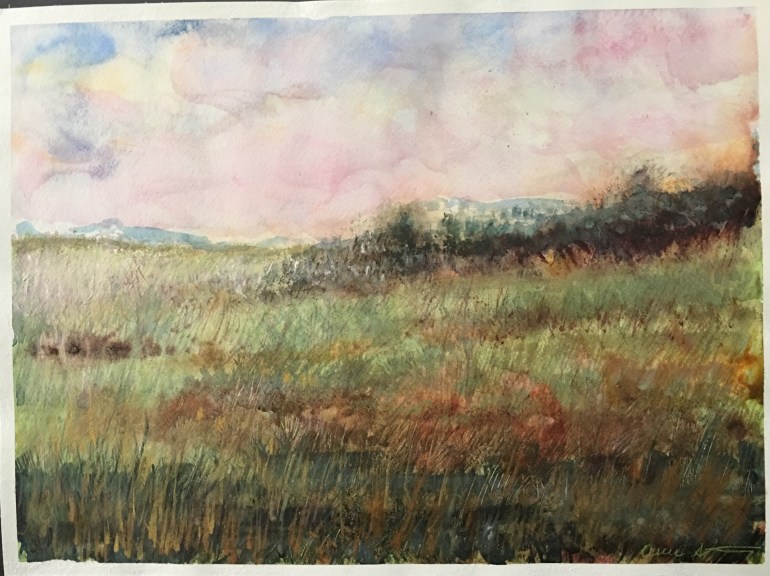 abstract watercolor landscape