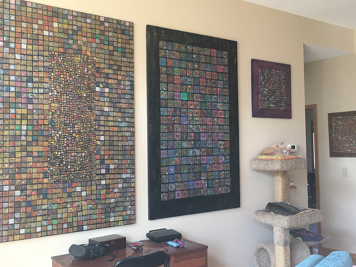 The Great Room featuring Ornamental Illnesses and a smaller tile piece, circa 1995.