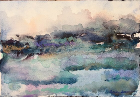 watercolor abstract landscape
